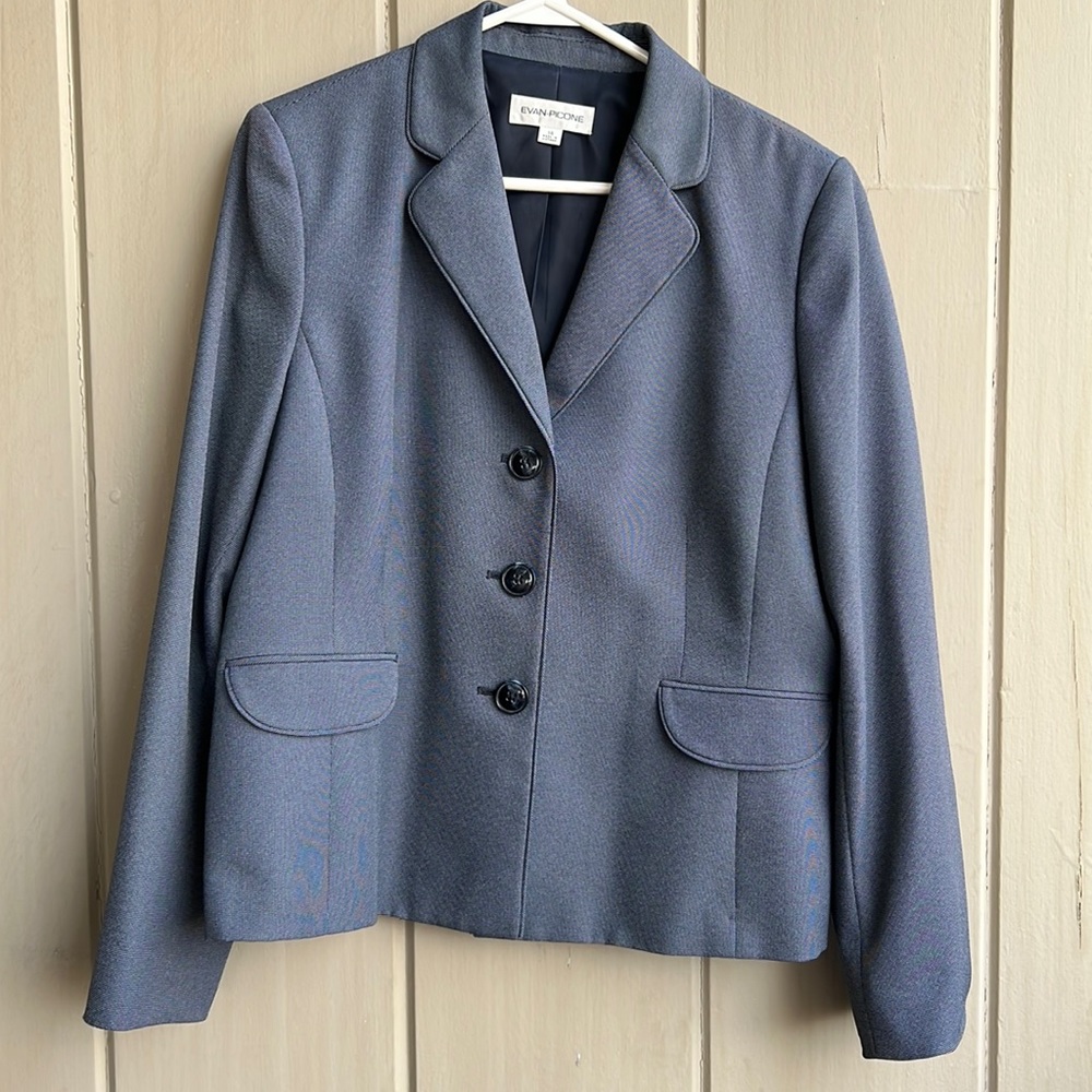 Evan-Picone Navy 3-Button Blazer/Jacket_Size 14
